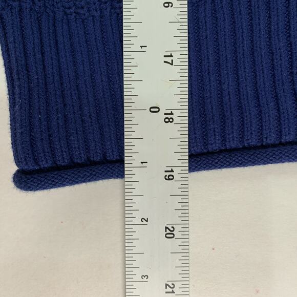 J.Crew XS Navy Ribbed Cotton Button Collar Sweater Classic Preppy - Picture 7 of 10